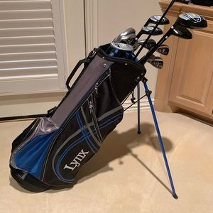Lynx Lefty Golf Clubs & Bag. Golf Grips in good condition, 14 Clubs Men/Women